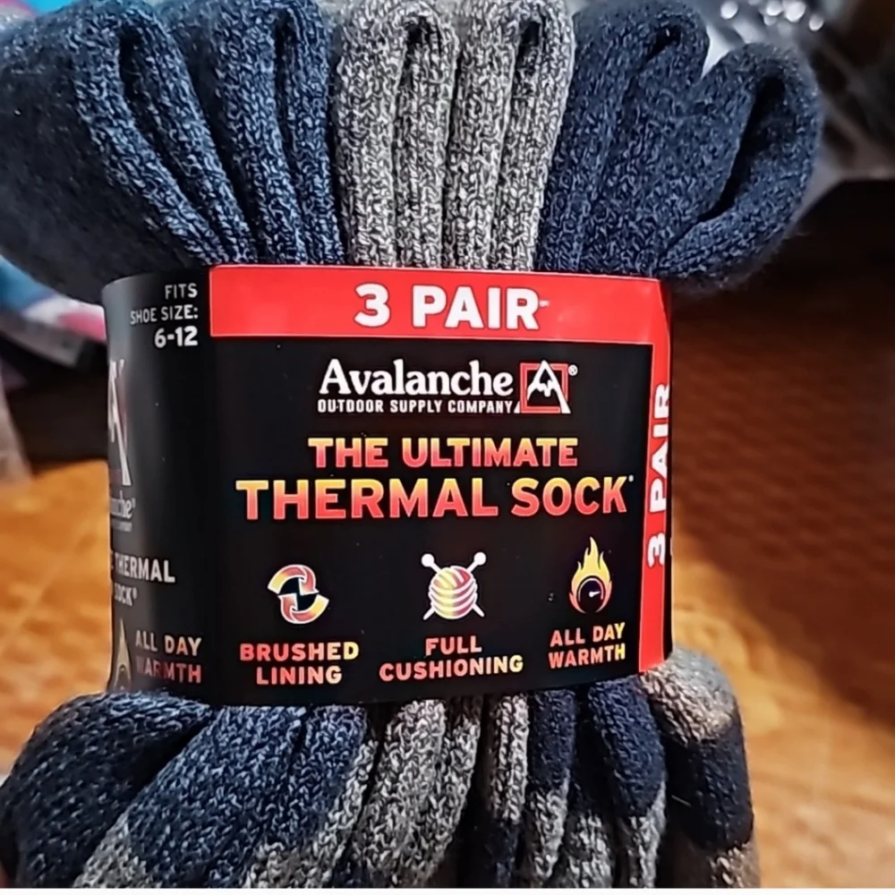 Avalanche Men's Ultimate Thermal Crew Sock, 3-pair